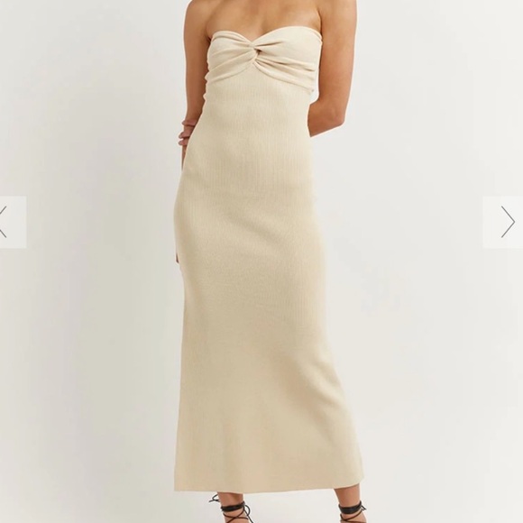 DISSH Dresses & Skirts - DISSH Cream Strapless Bodycon Dress for Cocktail